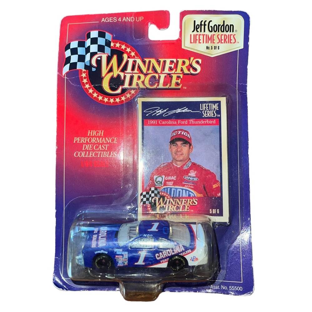 Winners Circle Jeff Gordon #1 1991 Ford Thunderbird Carolina 5 of 6 NEW Kenner